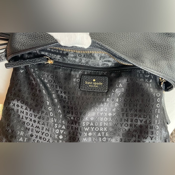 Kate Spade Black Pebbled Messenger Leather Crossbody Bag - Picture 15 of 17
